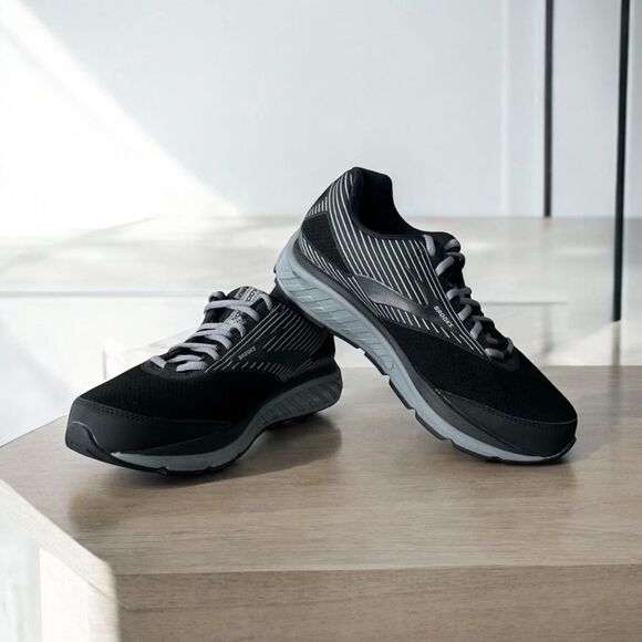 New Brooks Addiction Walker Suede Shoes Sneakers Black Primer Black 8 Extra Wide - Picture 1 of 8